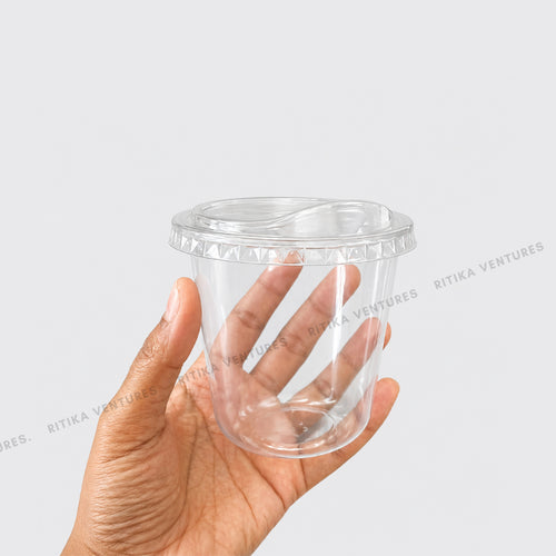 12oz U-Bottom PET Sipper Cups with Sipper Lids