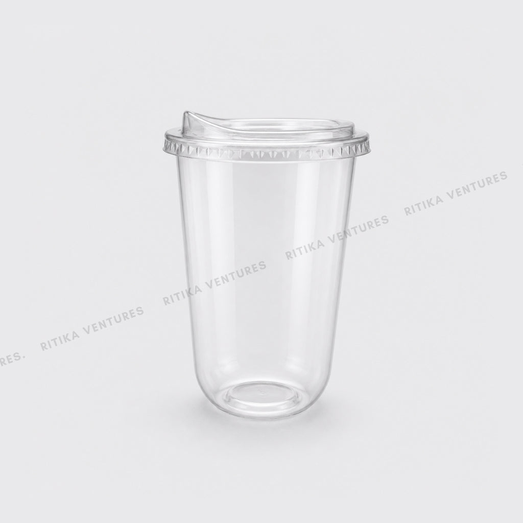 16oz U-Bottom PET Sipper Cups with Sipper Lids