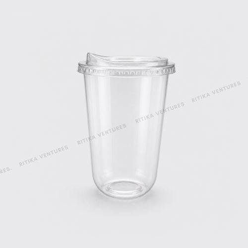 16oz U-Bottom PET Sipper Cups with Sipper Lids