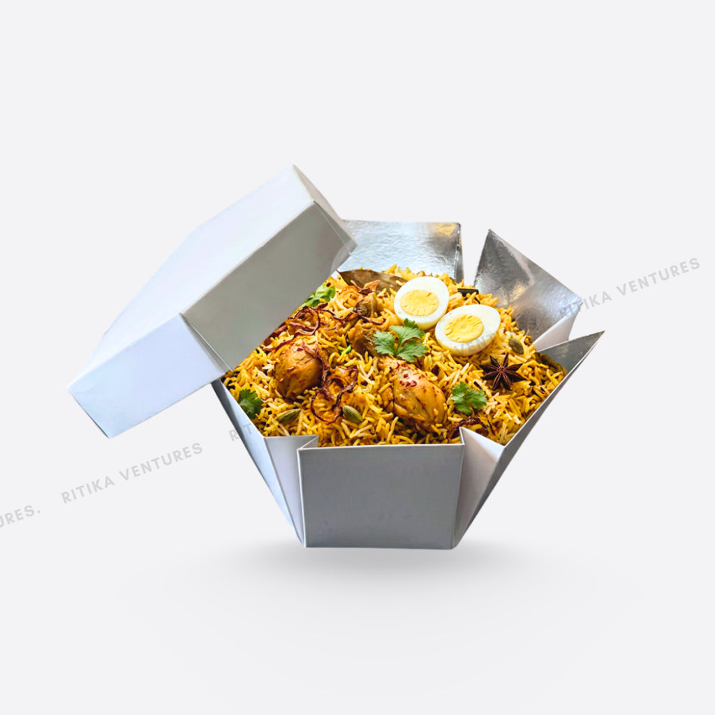 Collapsible Hexagonal Food Box with Lid