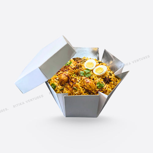 Collapsible Hexagonal Food Box with Lid