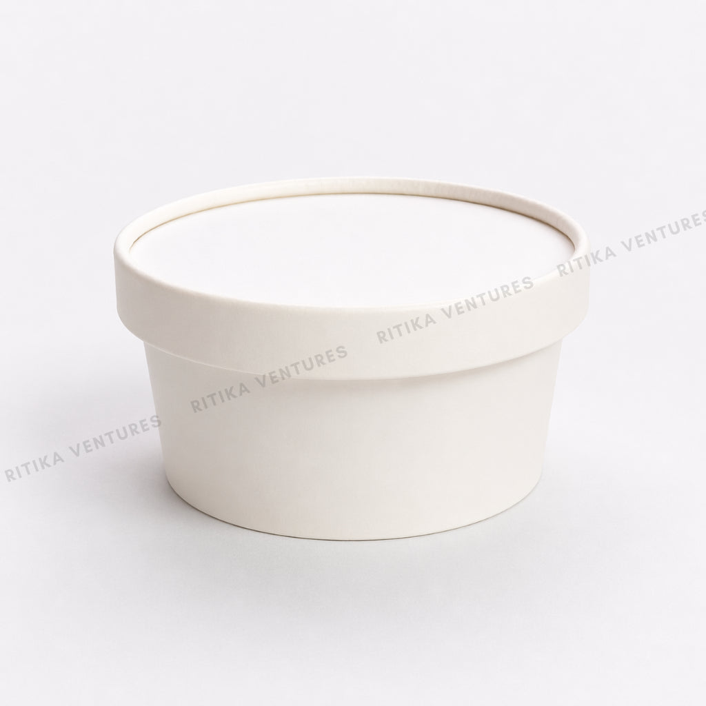 Paper Takeaway Containers with Paper Lids (110Dia) - 250ml