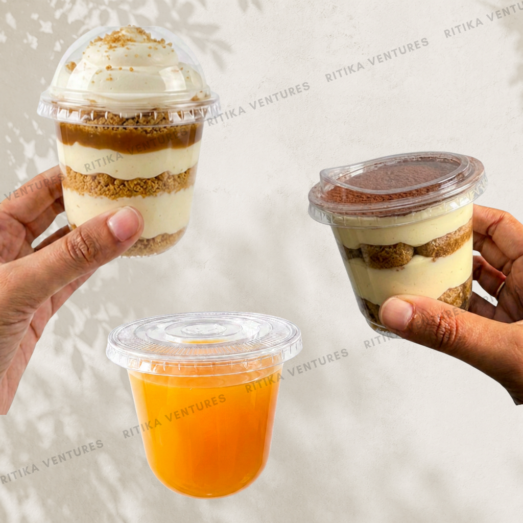 300ml U-Bottom Cups with Lids - Domestic Range