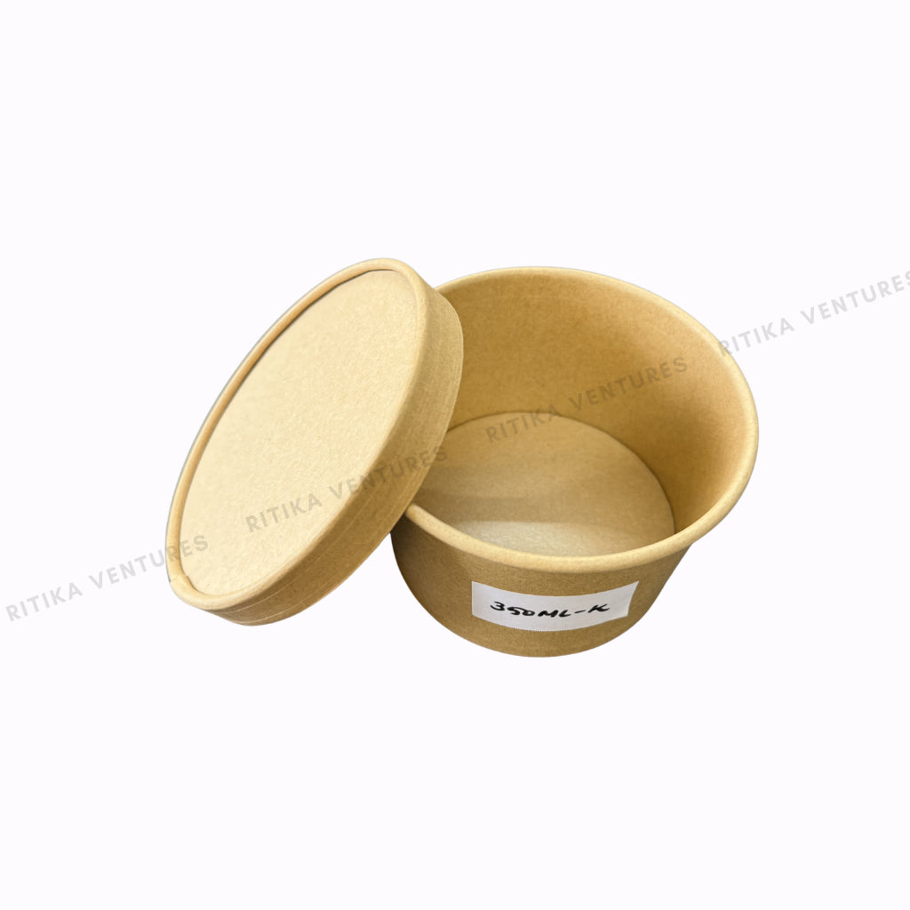 Paper Takeaway Containers with Paper Lids (110Dia) - 350ml