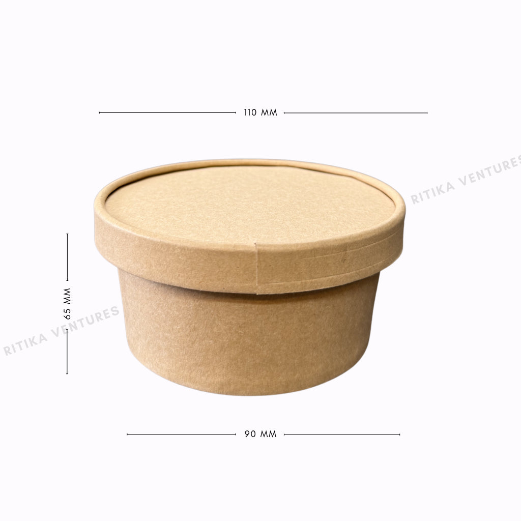 Paper Takeaway Containers with Paper Lids (110Dia) - 350ml