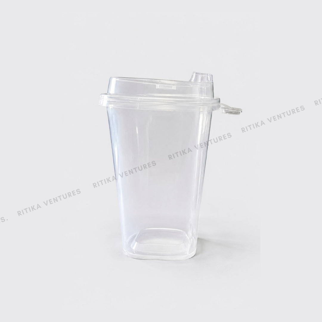 350ml Square Sipper Cups with Transparent Sipper Lids