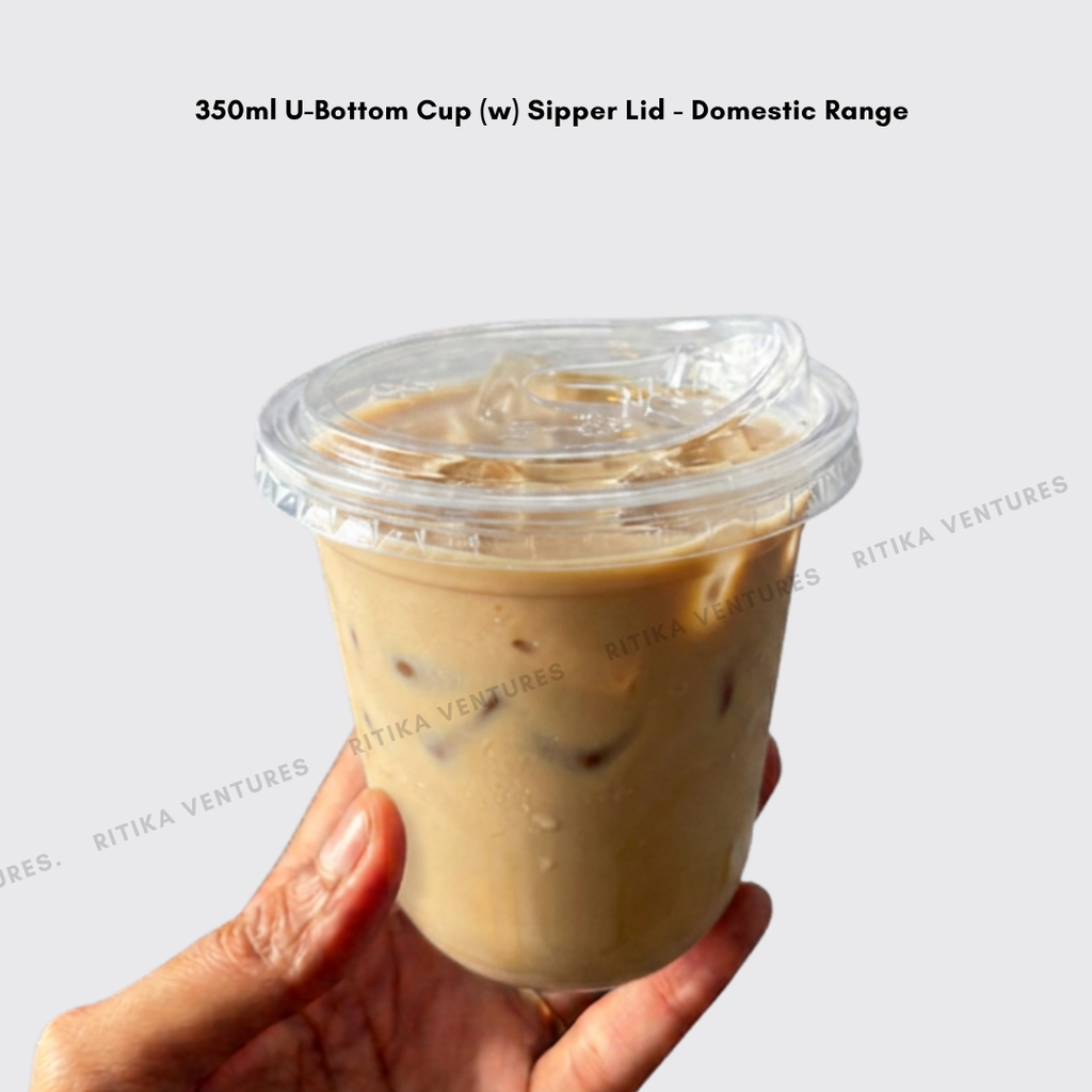 350ml U-Bottom Cups with Lids - Domestic Range