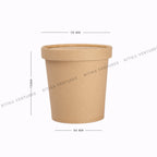 Paper Takeaway Containers with Paper Lids (110Dia) - 750ml