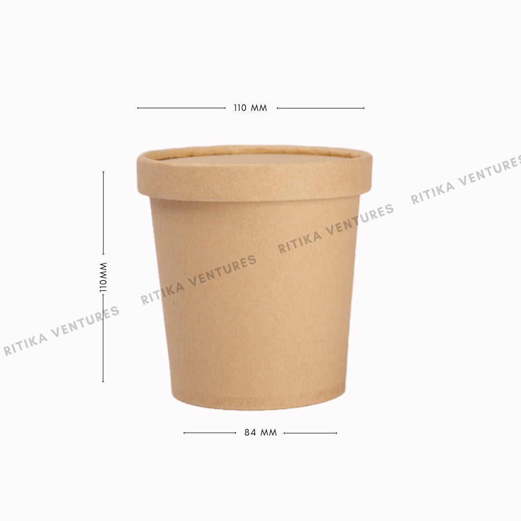 Paper Takeaway Containers with Paper Lids (110Dia) - 750ml