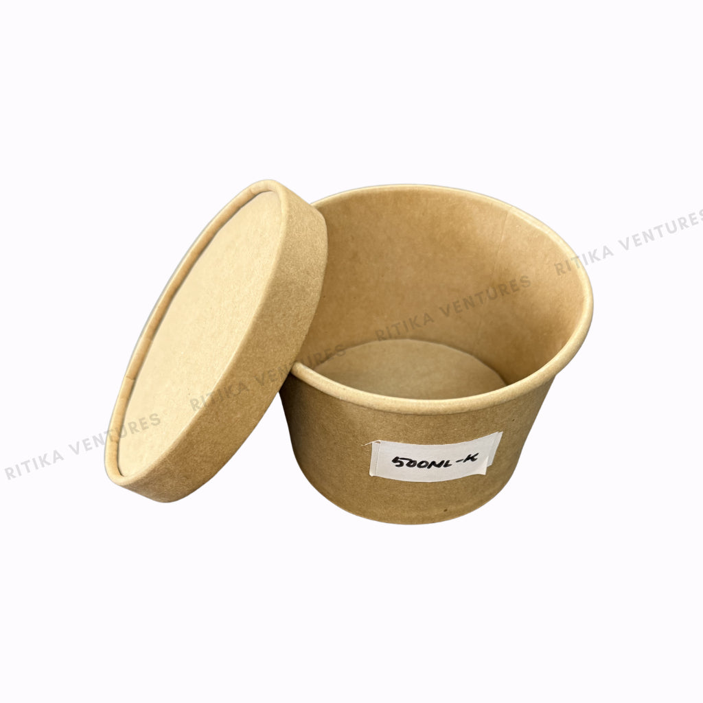 Paper Takeaway Containers with Paper Lids (110Dia) - 500ml