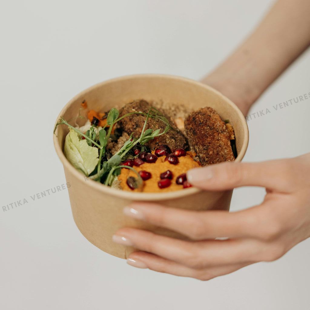 Paper Takeaway Containers with Paper Lids (110Dia) - 500ml