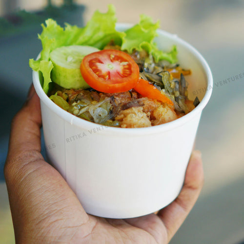 Paper Takeaway Containers with Paper Lids (110Dia) - 500ml