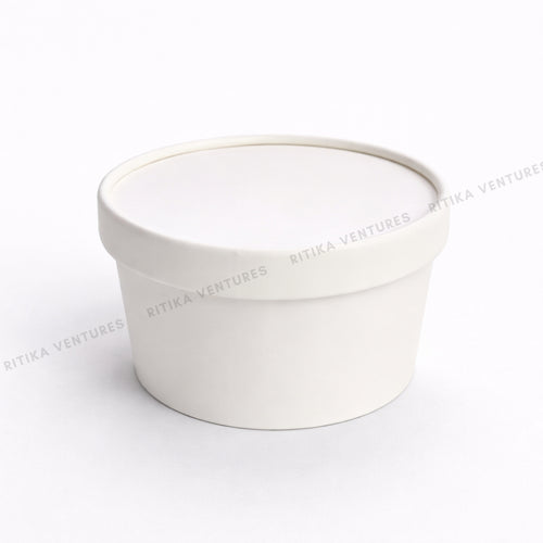 Paper Takeaway Containers with Paper Lids (110Dia) - 500ml