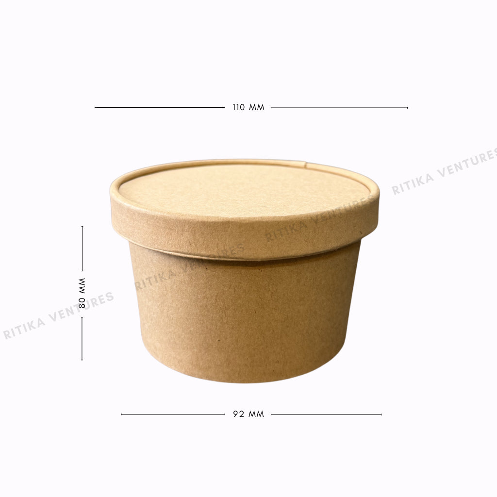 Paper Takeaway Containers with Paper Lids (110Dia) - 500ml