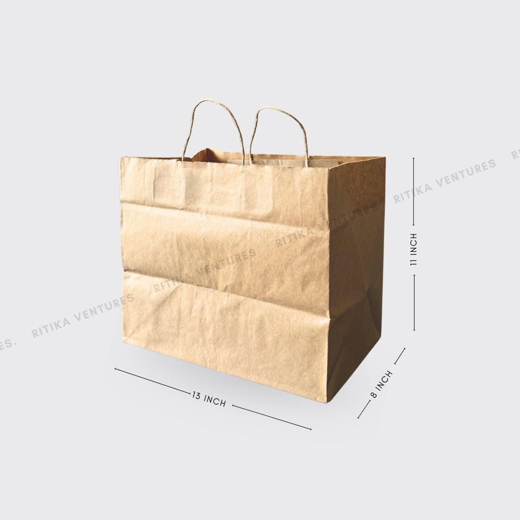 13 x 8 x 11 Paper Bag with Twisted Paper Handle - Large Bag