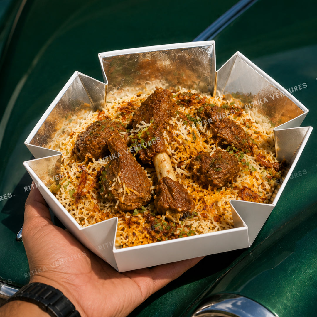 Collapsible Hexagonal Food Box with Lid