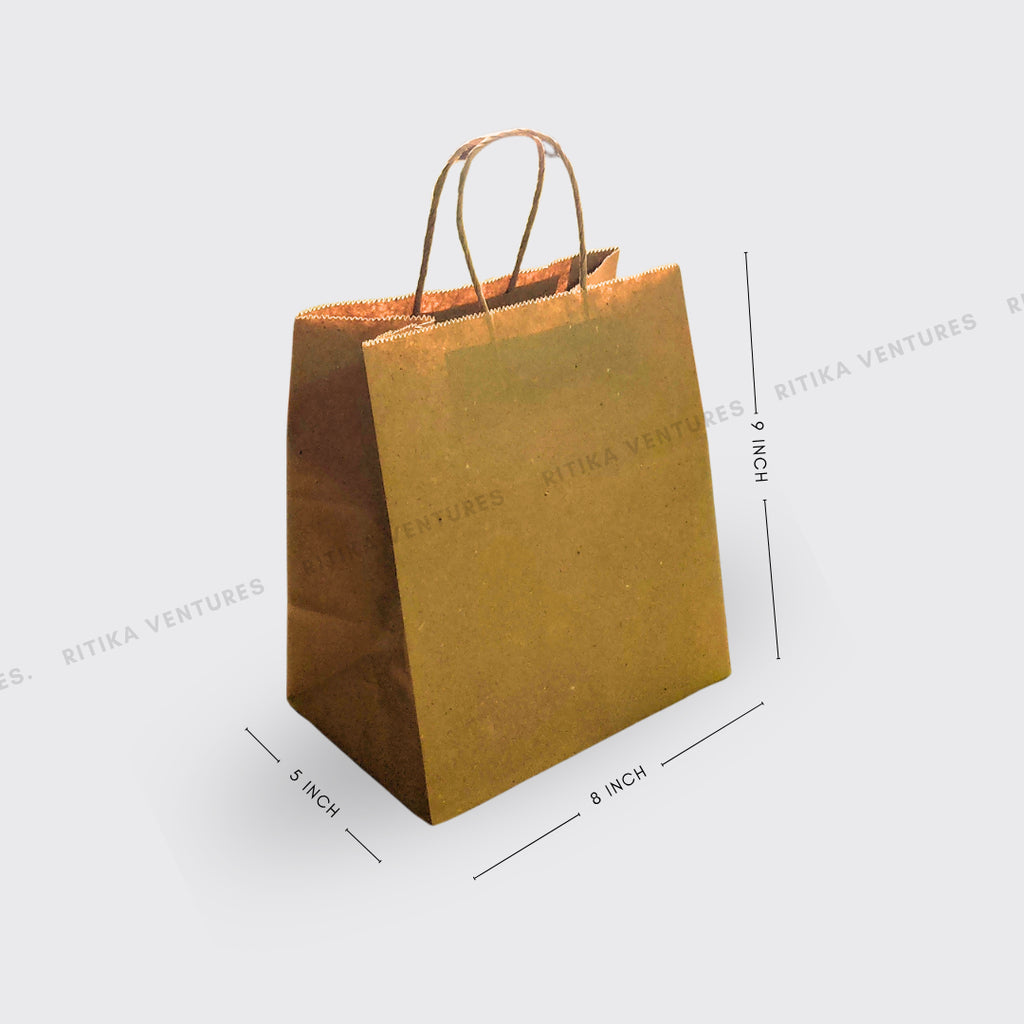 8 x 5 x 9 Inch Paper Bag with Twisted Paper Handle - Small Bag