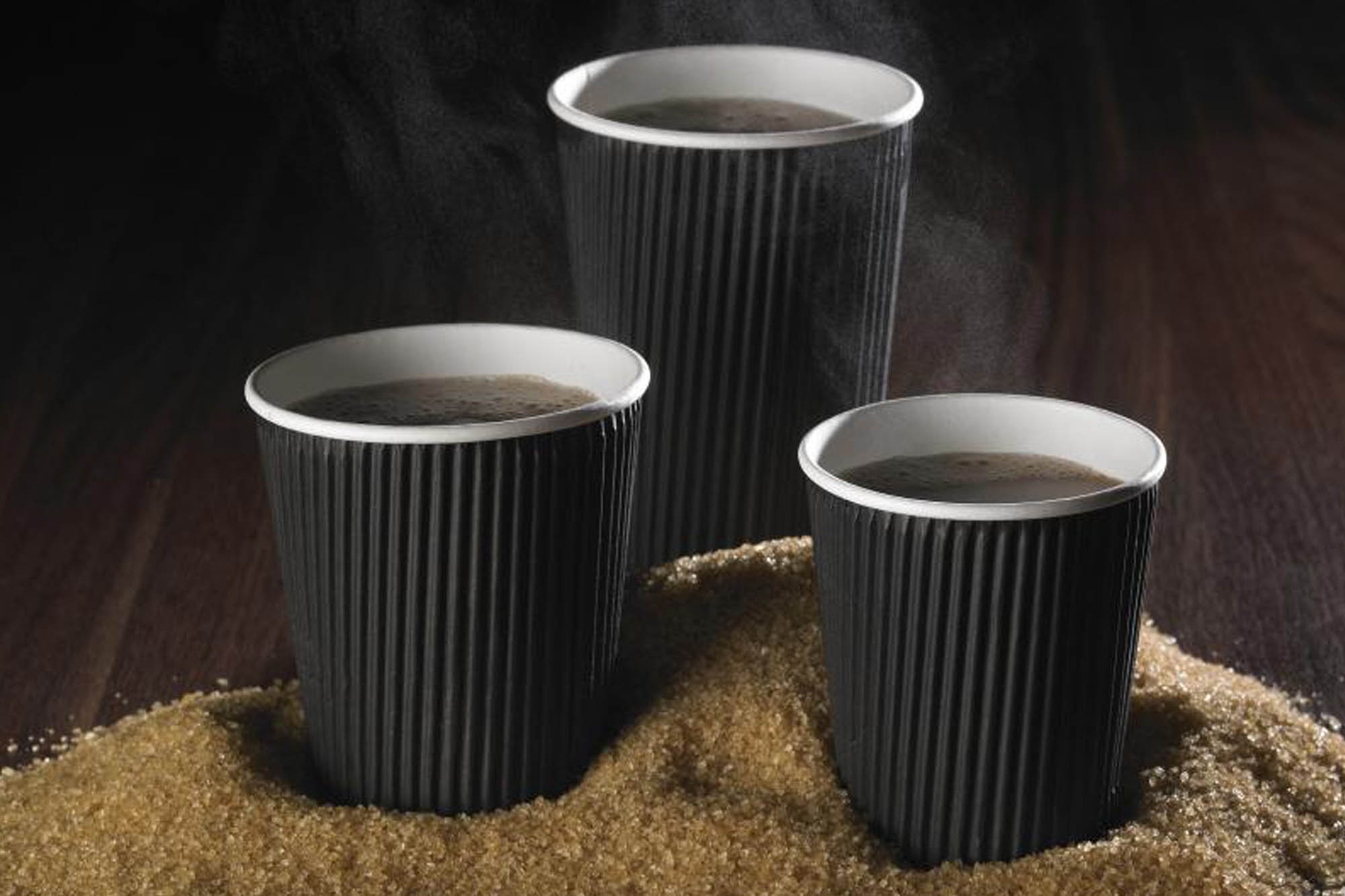 Black ripple cups