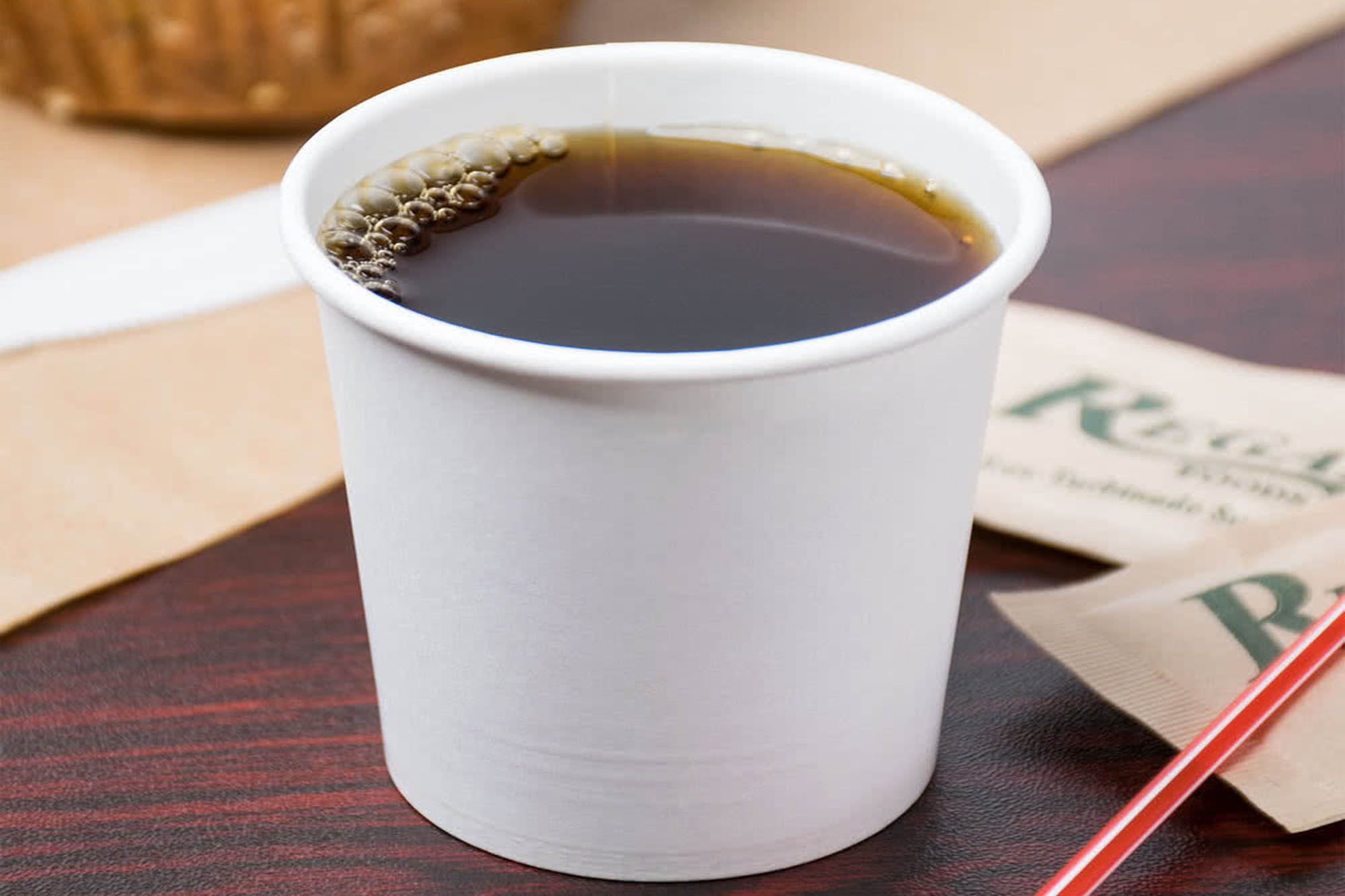 White paper coffee cups