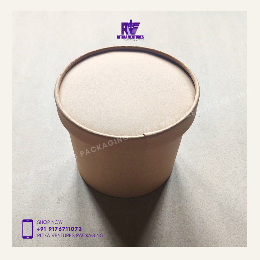 Kraft container with lid
